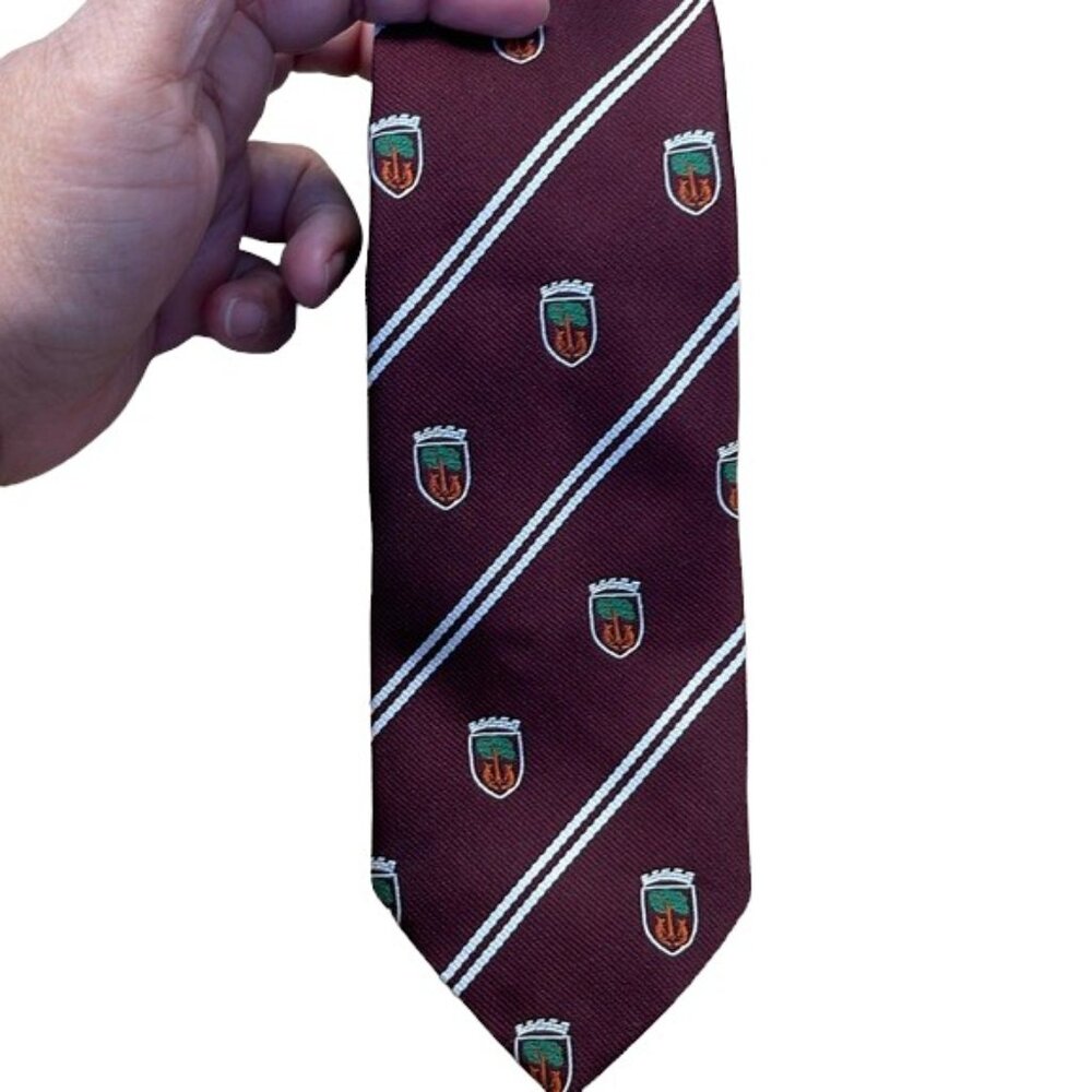 Collectable Vintage Scotland LochCarron Burgundy Rugby Tie EUC #0634-OC